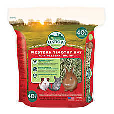 Oxbow Western Timothy Hay - Rabbit & Guinea Pig Hay - High Fiber for Digestive Health - 15oz-40lb