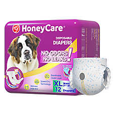 Honey Care All Absorb Disposable Female Dog Diapers W/ Speed Dry Technology, X-Large -12 Ct