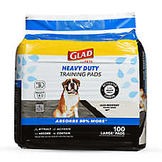 Glad? For Pets Heavy Duty Training Pads W/ Activated Carbon for Odor Control, Absorbs 50% More