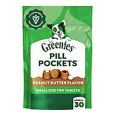 Greenies Pill Pockets for Dogs, Canine Treats, Tablet Size, Peanut Butter Flavor, 3.2 oz, 30ct